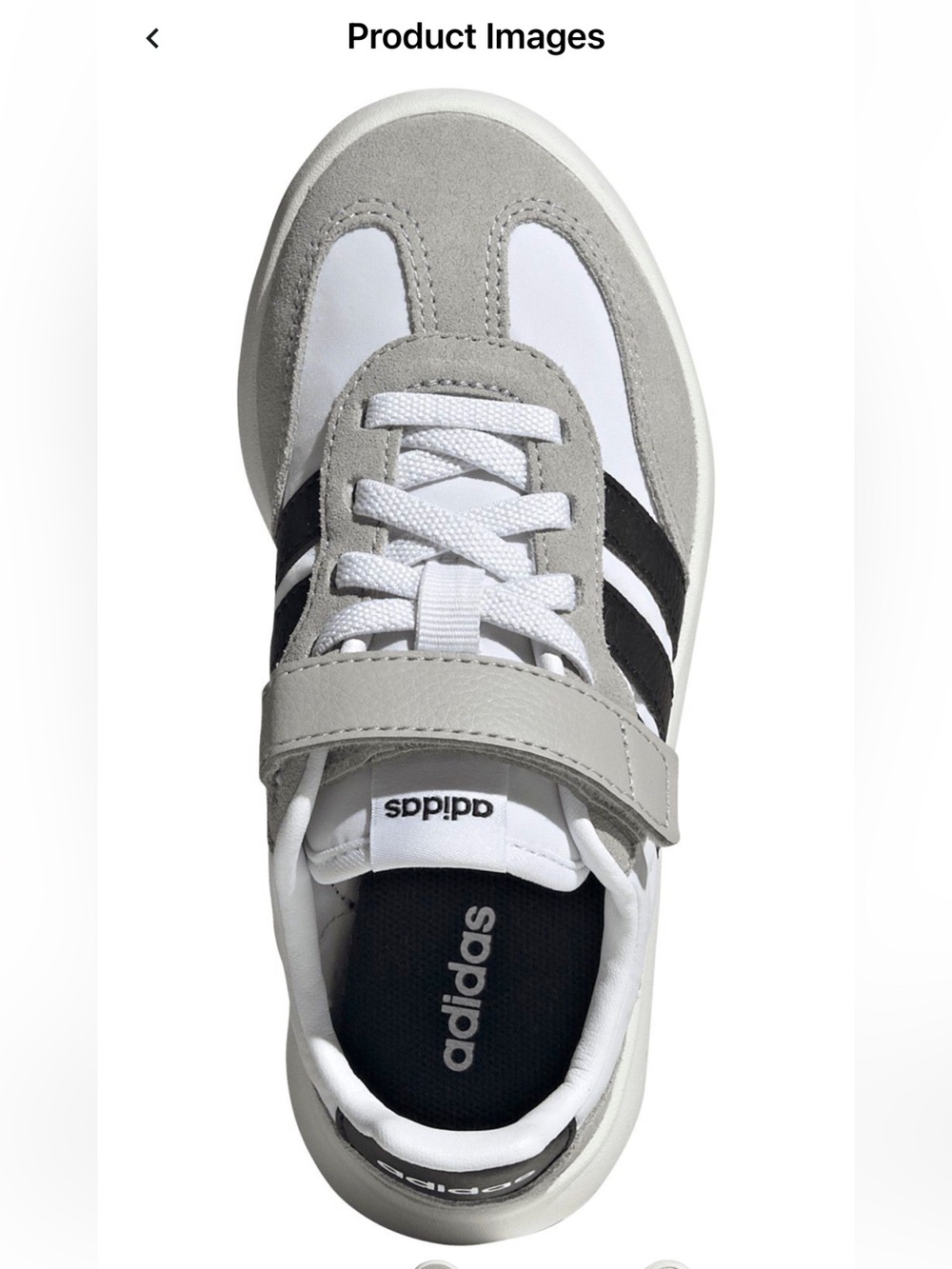 New adidas Barreda Decode EL C Kids Shoes - White with Black Accents
